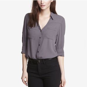 Express Long Sleeve Portofino Shirt Dove Gray SM